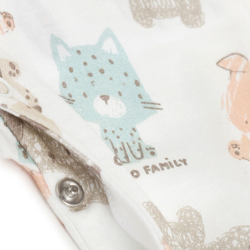 Infants Natural Printed Front Opening Babysuit image number 4